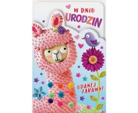 Harmony Card with Birthday Coloring Book, Pink llama, 11,5x16,5 cm